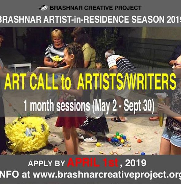 EXTENDED ART CALL: Brashnar Creative Project Artist-in-Residence Summer 2019