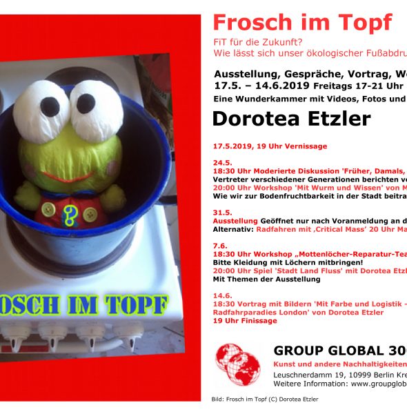 Group Global 3000: „The Boiling Frog“, works by Dorotea Etzler. 17.5. – 14.6.2019 (Vernissage 17.5., 7pm)